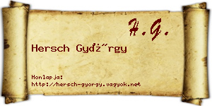 Hersch György névjegykártya