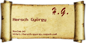 Hersch György névjegykártya
